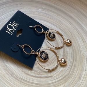 NWT Noir Evil Eye Delicate Gold Dangle Earrings